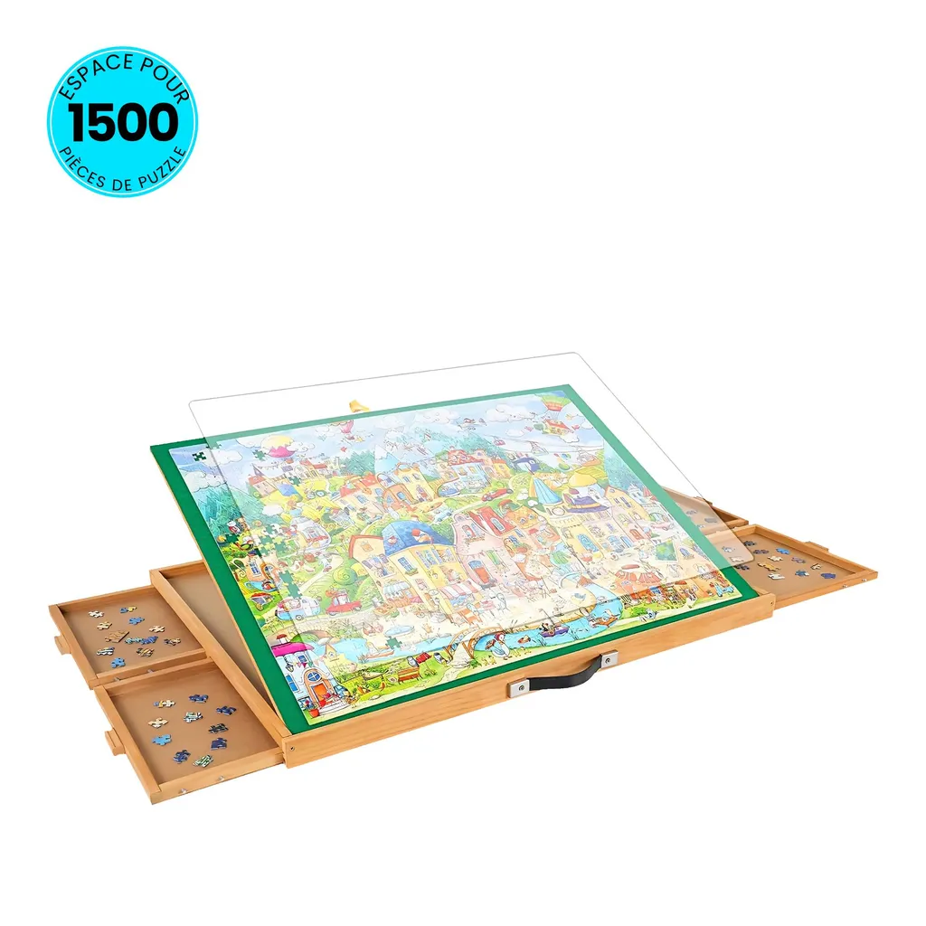 Plateau Puzzle 1500 Pièces PiecePro : Fini les Pièces Perdues avec 6 Tiroirs