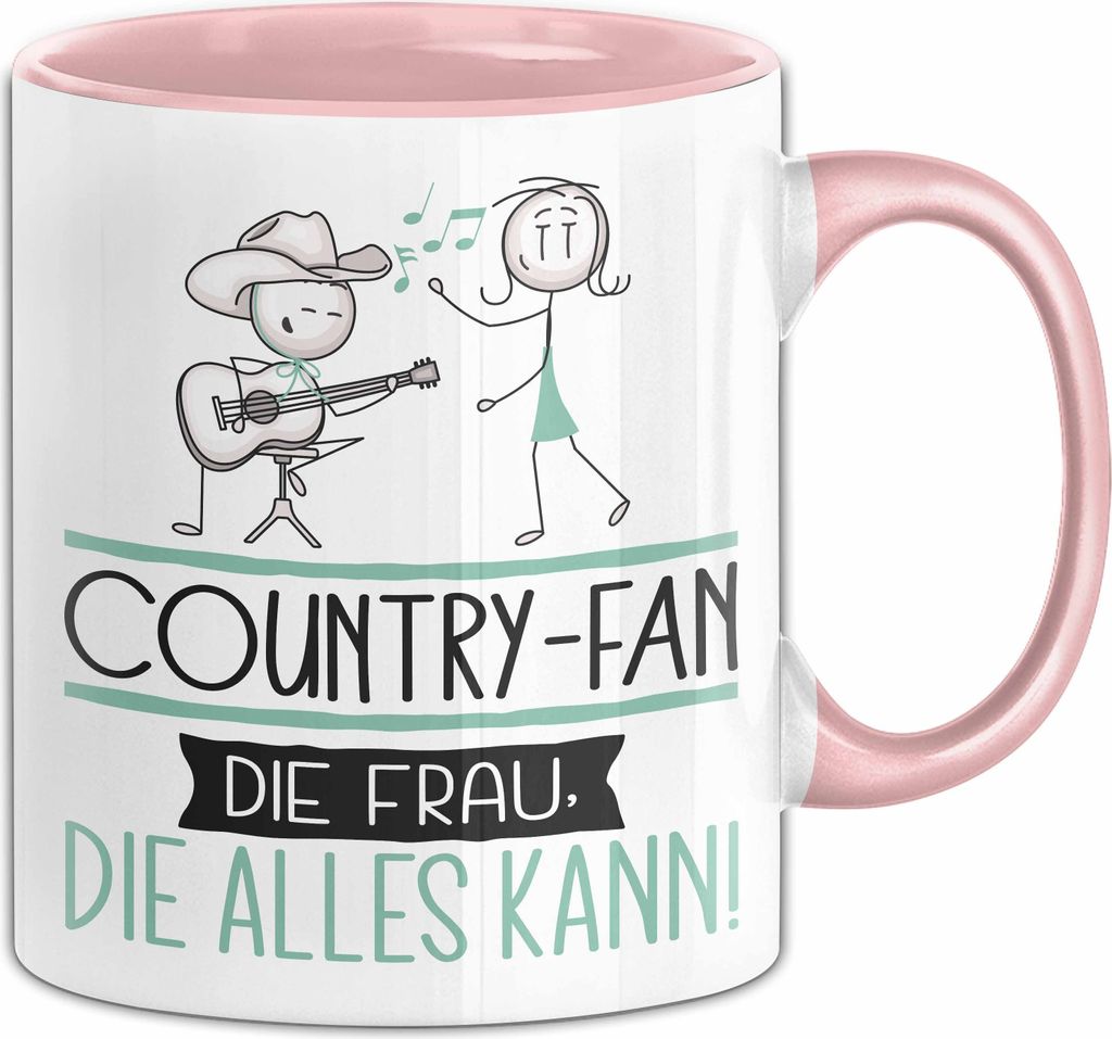 Country-Fan Geschenk Tasse Becher Die Frau Die Allen Kann Geschenkidee für eine Country-Fan Lustig (Rosa)