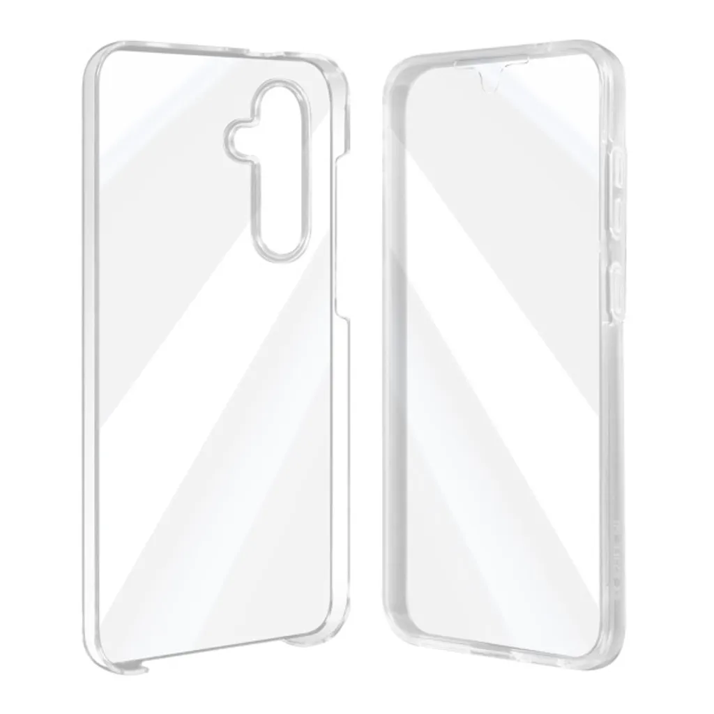 Avizar, custodia 360 avvolgente per Galaxy S23 FE, parte anteriore morbida, parte posteriore rigida, trasparente