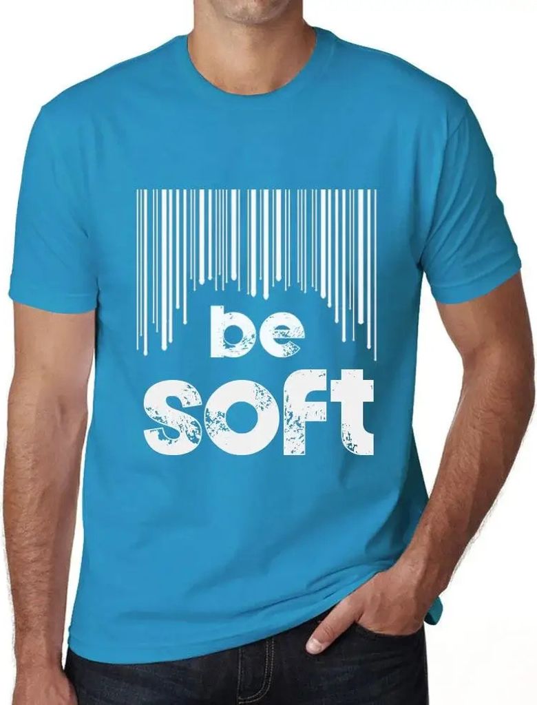 Herren Grafik T-Shirt Barcode weich sein – Barcode Be Soft – Öko-Verantwortlich Vintage Jahrgang Kurzarm Lustige Druck Geburtstag Geschenk Mann