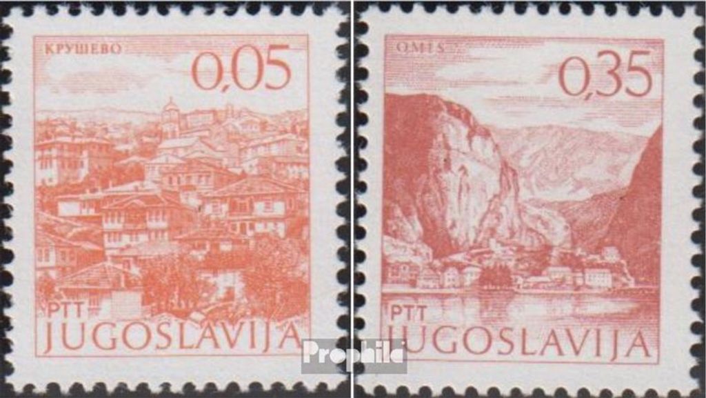 Briefmarken Jugoslawien 1973 Mi 1509II x A,1516II x A (kompl.Ausg.) postfrisch Sehenswürdigkeiten