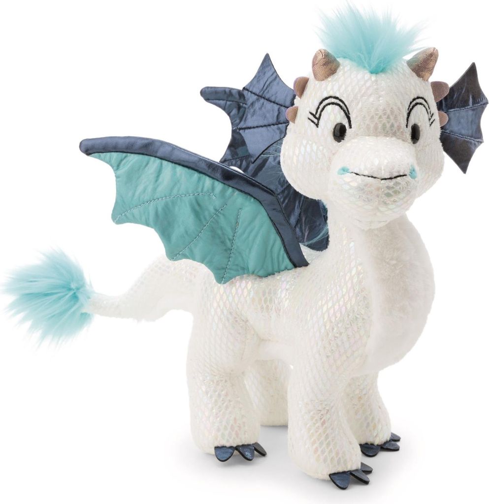 NICI Kuscheltier Drache Zafura 35cm - weiß - Softer Plüsch mit Glitzer-Effekt, Weiches Stofftier zum Kuscheln & Spielen für Kinder & Erwachsene ...