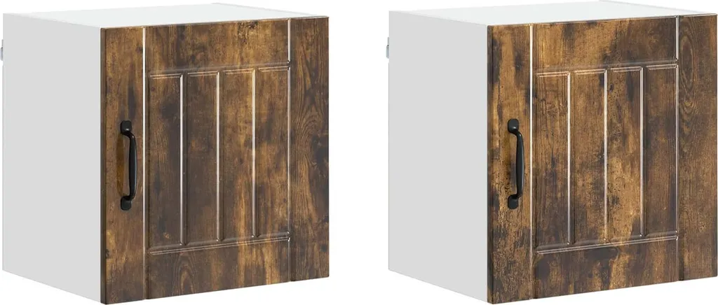 SYFAX™ Rovere Fumé: Set 2 Pensili da Cucina Eleganti 40x31x40 cm