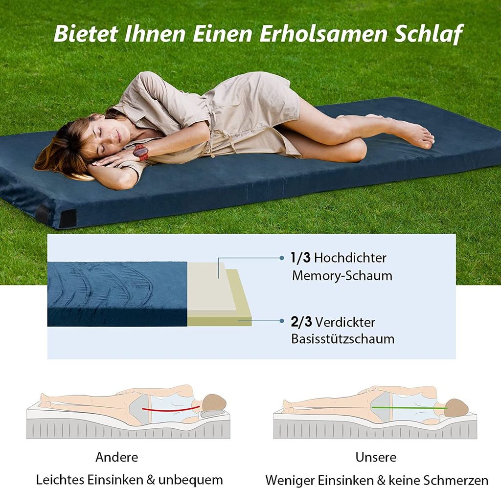GOPLUS Roll Up Memory Foam Schlafmatte, Tragbare Produktbild 3