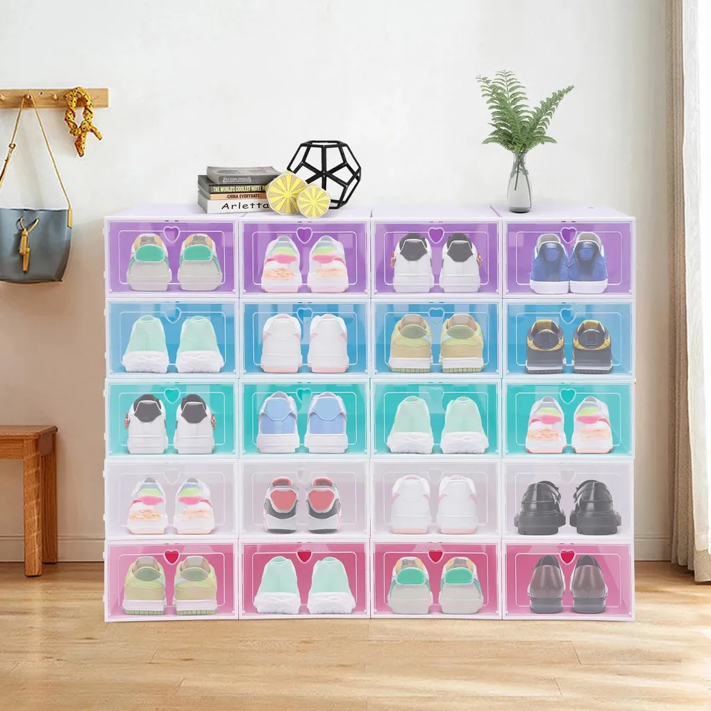 Fini le désordre : 20 boîtes à chaussures violettes empilables Style 7 - 4