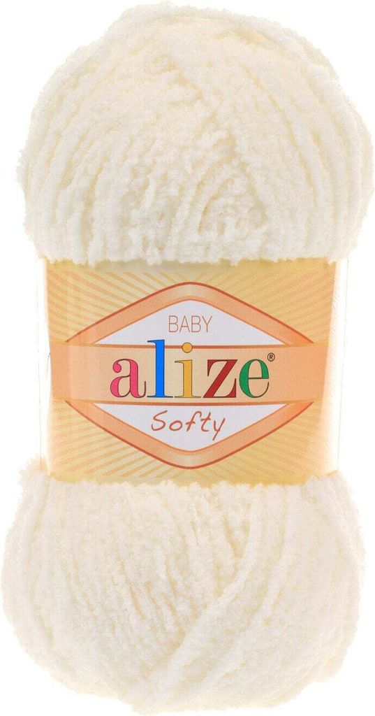 Alize Baby Softy Garn 62 Creme – extra weich, flauschig, Produktbild 