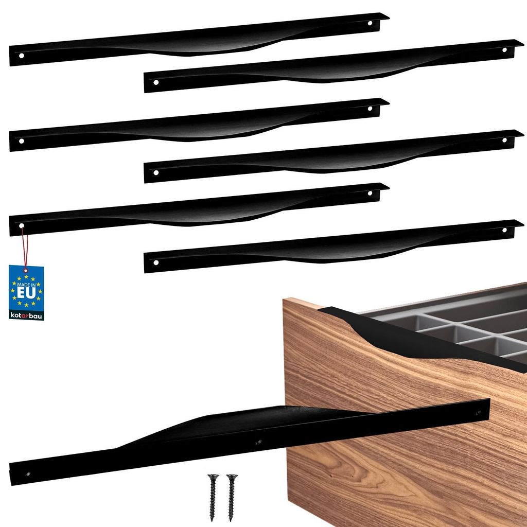 KOTARBAU 6er Set Schrankgriffe Möbelgriffe 320 / 340 mm Matt Schwarz ZnAl Griffe für Küchenschränke Griffe Schubladengriff Türgriff Schrank ...