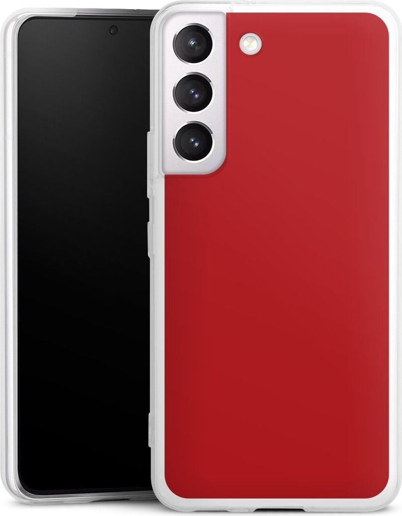 DeinDesign Slim Hülle für Samsung Galaxy S22 Silikon Case Ultra Dünn Handyhülle Farbe Rot einfarbig