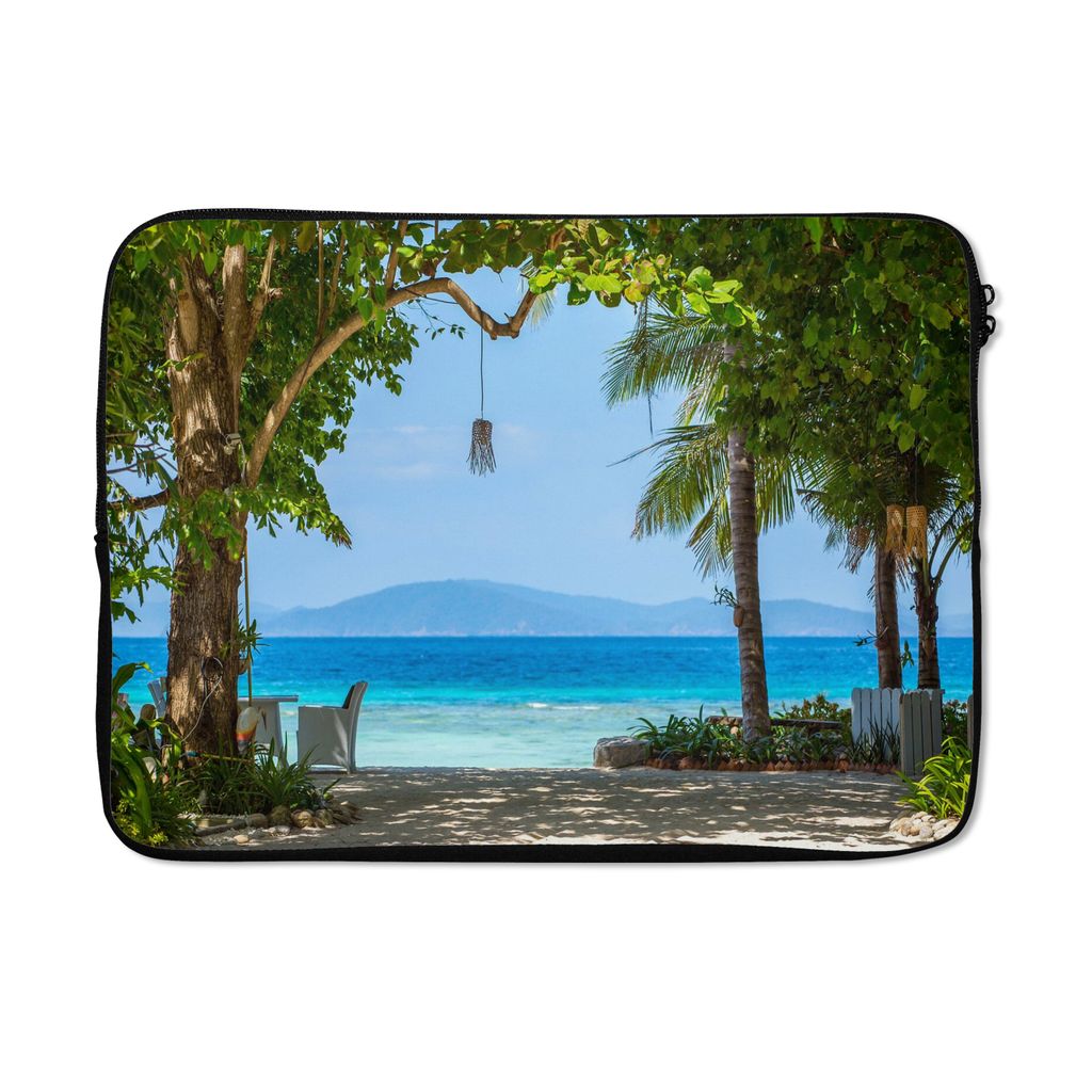 MuchoWow Laptop Hülle 14 ZollTropisch - Strand - Meer Laptoptasche - Laptoptasche - Stoßsicher - Schutzhaube