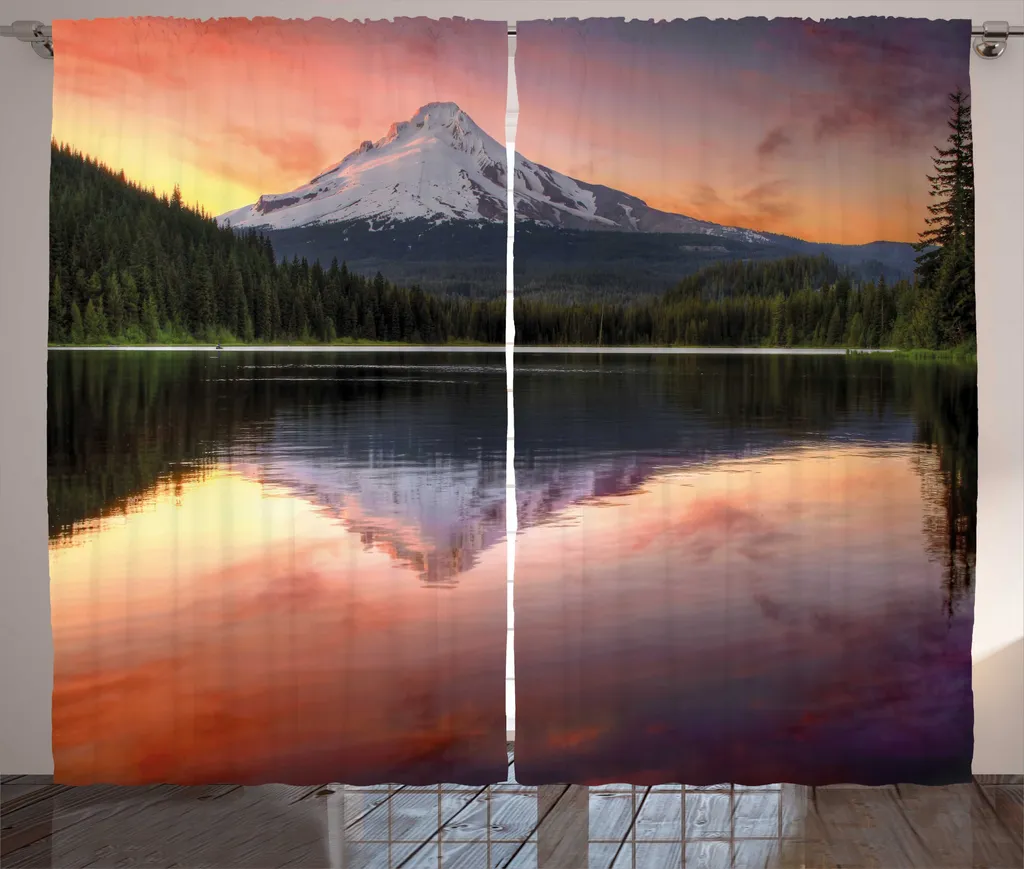 Rideau Décoratif pour Cacher une Vue Triste avec Paysage de Lac Zen