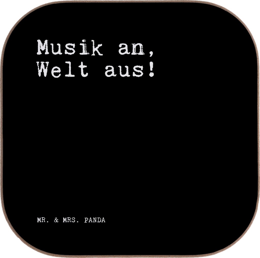 Mr. & Mrs. Panda Holzuntersetzer Musik an, Welt aus!... - Produktbild 