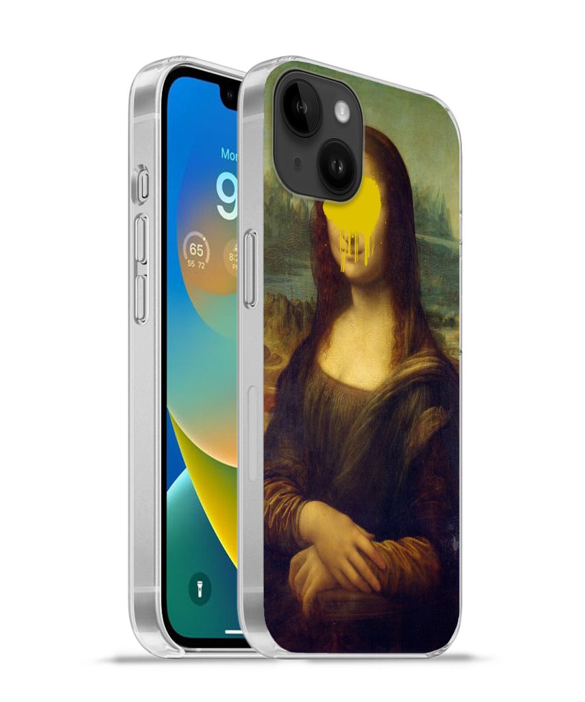 MuchoWow Handyhülle Schutzhülle Hülle für Apple iPhone 14 Plus - Soft case Mona Lisa - Farbe - Gelb Silikon Softcase Handy Hülle - Abbildung