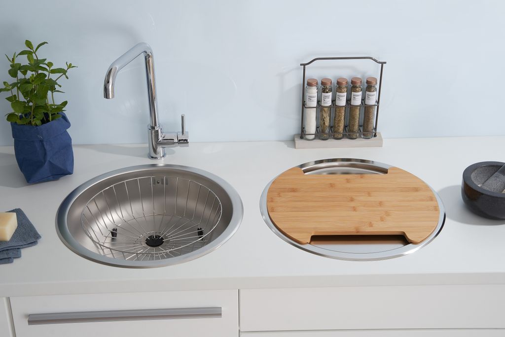 Einbauspüle Spülbecken rund Rundbecken Edelstahl Produktbild 