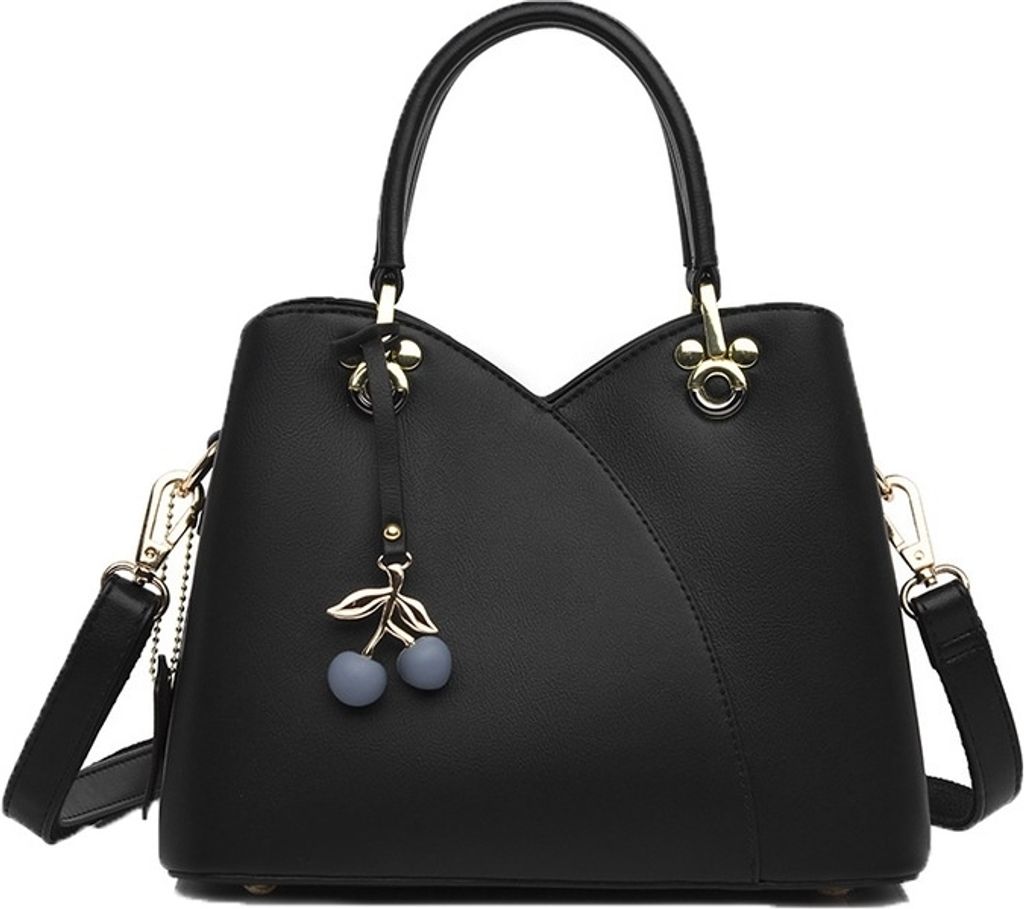 ASKSA Damen Elegante Handtaschen Modische Kunstleder Umhaengetasche Luxus Gefueh Vielseitige Tasche mit abnehmbarem Schultergurt,Schwarz