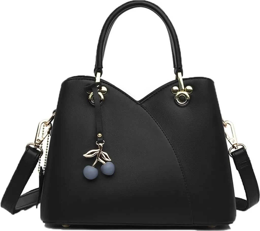 Sac à main cabas en cuir synthétique noir pour femme chic et polyvalent