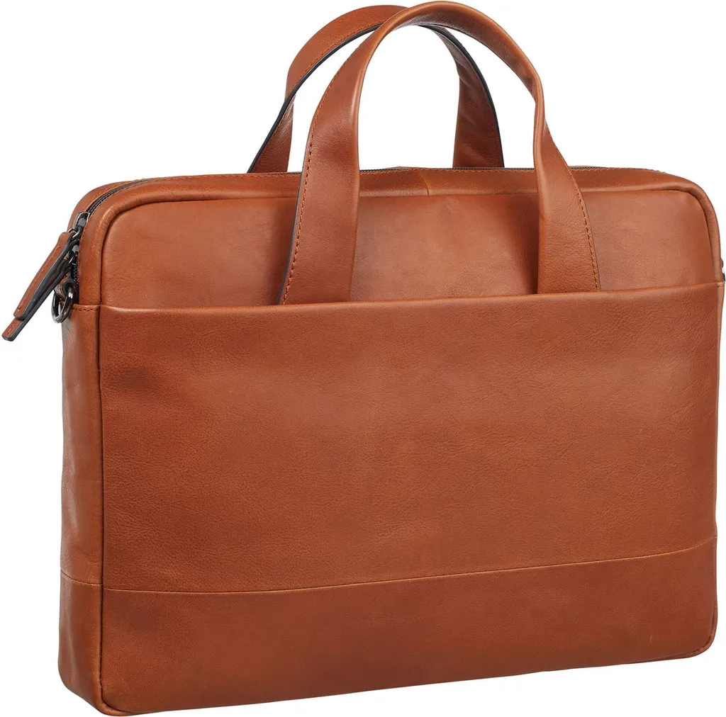 Mallette de Travail Zippée en Cuir Véritable avec Compartiment Unique - 2