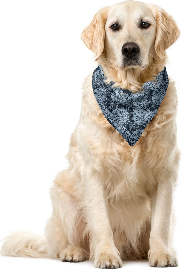 ABAKUHAUS Baum Haustier Bandana, Hand gezeichneter Wald Entwurf, 40x40 cm, Baby Blue Schwarz