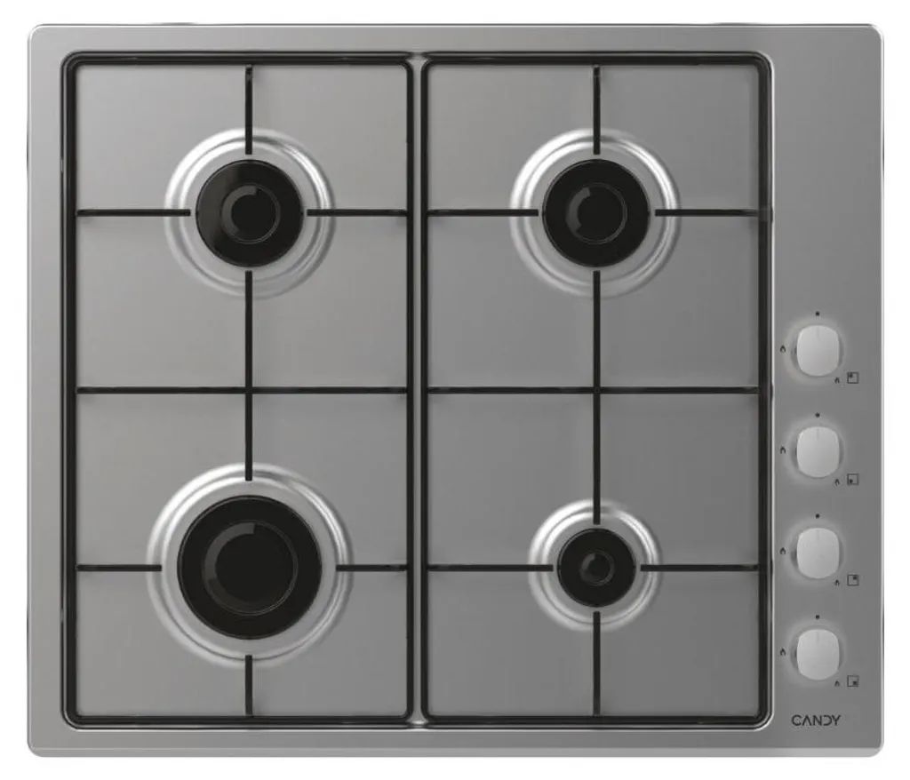 Cuisinière Gaz Encastrable 60cm Candy CHW6LX en Inox 4 Brûleurs
