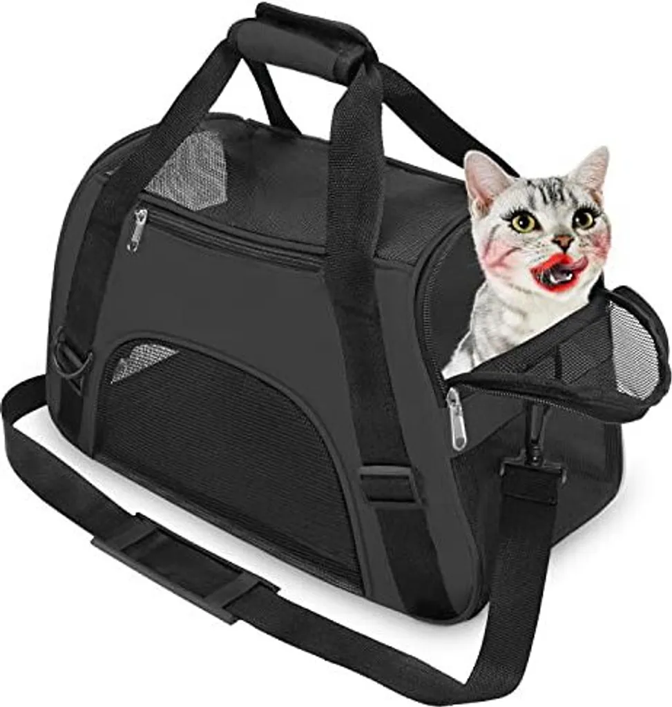Borsa Trasporto Animali Ylong M | Omologata Volo e Pieghevole Nero