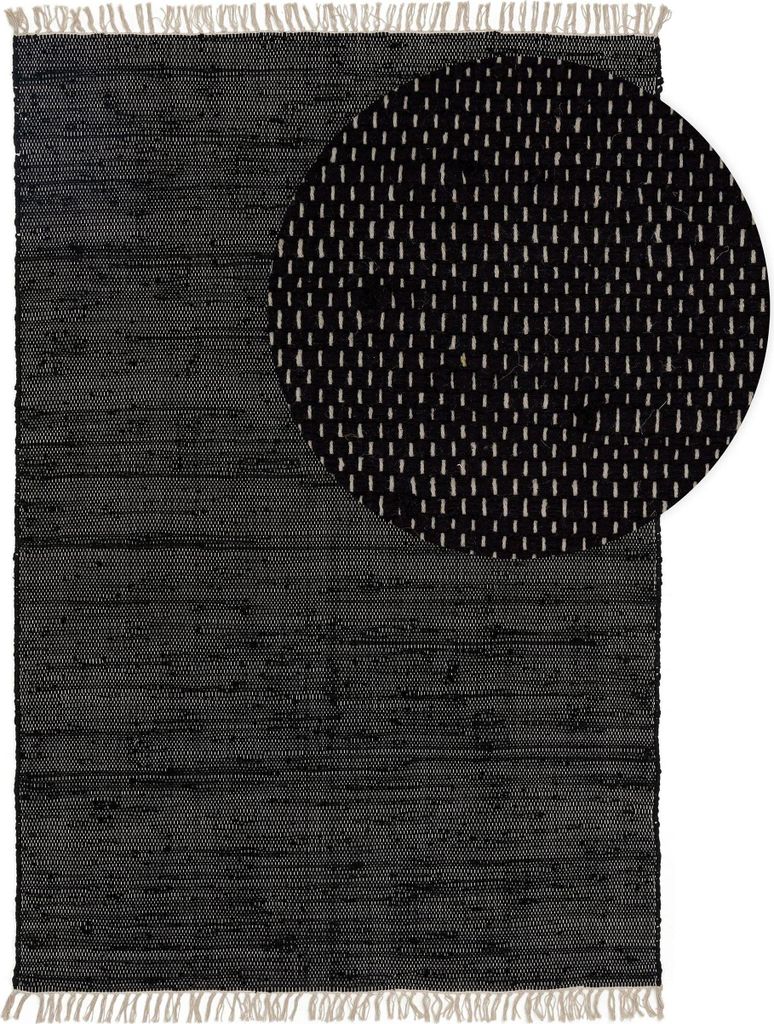 benuta Baumwollteppich Tom Schwarz 160x230 cm Skandinavisch Produktbild 