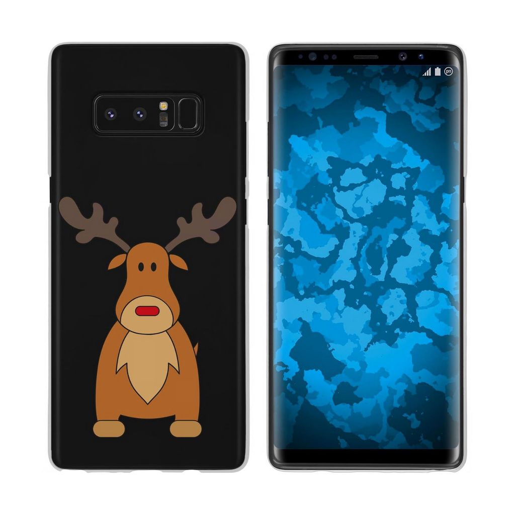 PhoneNatic Case kompatibel mit Samsung Galaxy Note 8 Silikon-Hülle X Mas Weihnachten Rentier M3