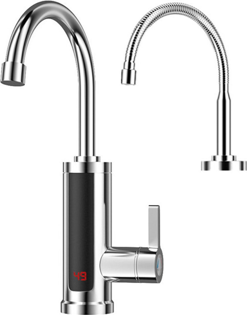 Rubinetto Elettrico Istantaneo Acqua Calda/fredda – Acciaio Inox 3000W, Display LED, Rotazione 360°, Per Cucina E Bagno