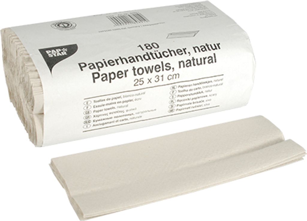 180 Papstar Blatt Handtuchpapier C-Falz 31 cm x 25 cm natur Produktbild 