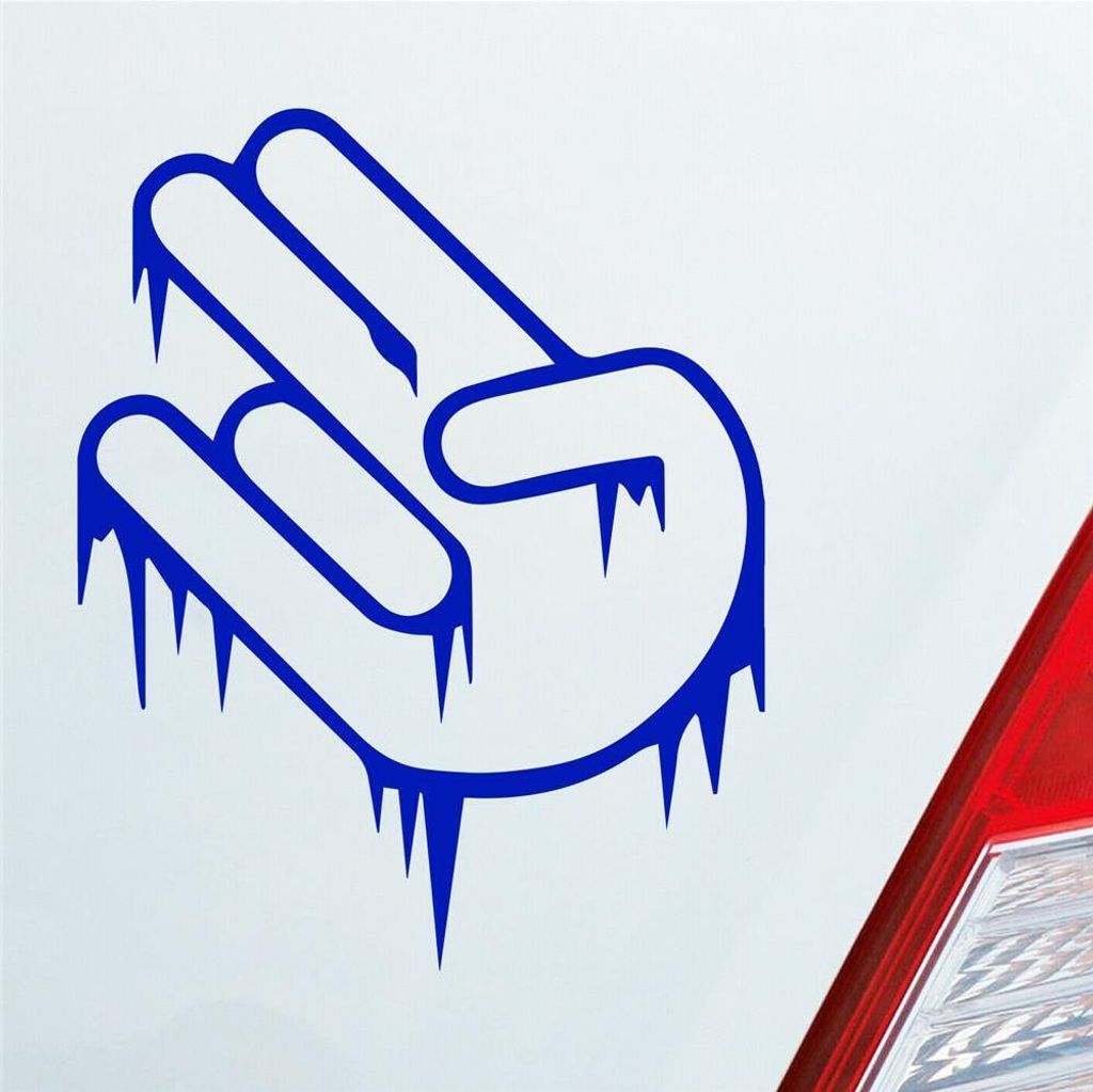 Auto Aufkleber Shocker Winter ICE Schnee EIS 8x10 cm Dunkelblau Sticker Heckscheibenaufkleber