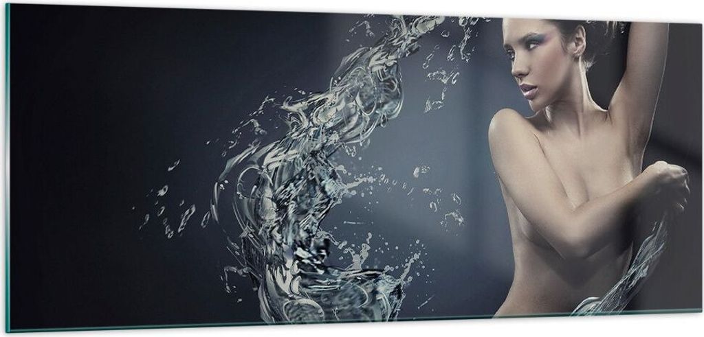 Bilder auf glas - Weiblich modell posieren schön - 100x40cm - Glasbilder - Wandbilder - Kunstdruck - zum Aufhängen bereit - Wanddekoration aus Gl...