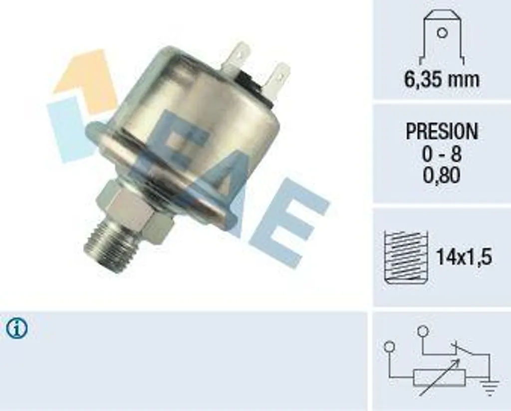 Capteur de pression d'huile FAE 14780 OE 33440101 pour Seat Ibiza