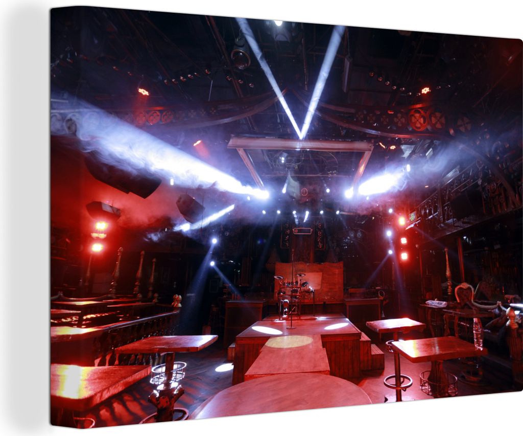 OneMillionCanvasses - Leinwandbilder - 140x90 cm, Eine leere Disco, Wandbilder Kunstdruck Wanddekoration - Foto auf Leinwand - Gemälde auf Holzr...