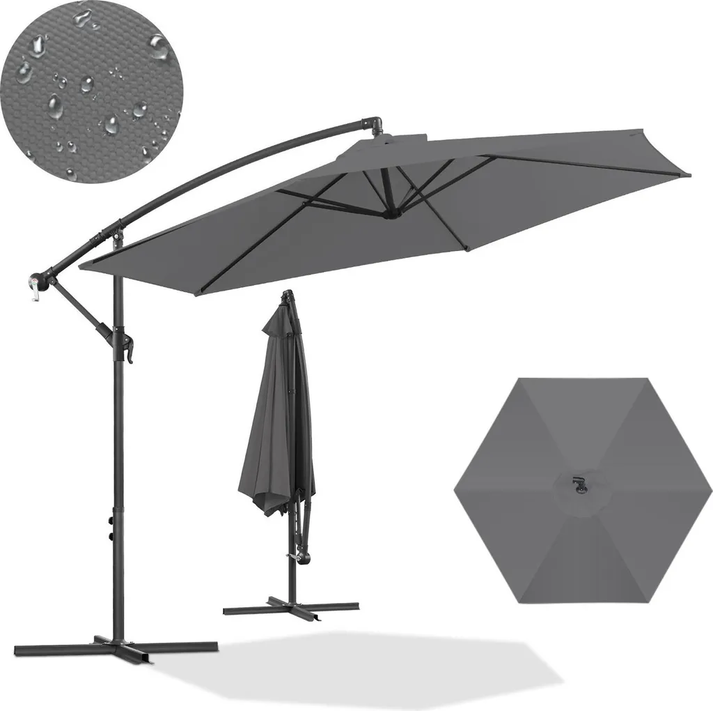 Ombrellone Izrielar 3 m grigio – Ombrellone moderno per terrazze, giardini e piscine - 14
