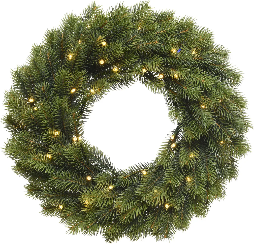 Ghirlanda Natalizia Winnipeg Everlands con 50 LED Bianco Caldo Ø40cm