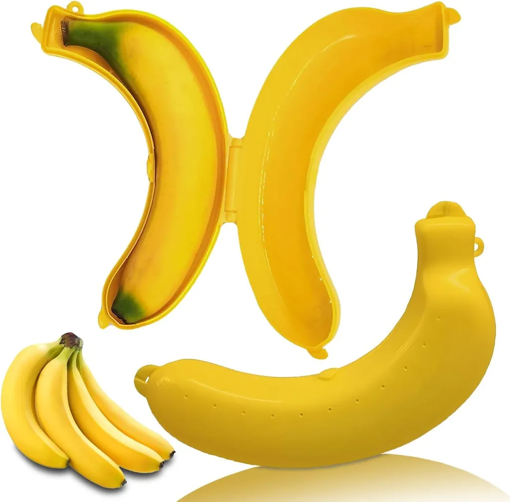 Boîte à Banane avec Trous d'Aération Conteneur de Protection Jaune x2