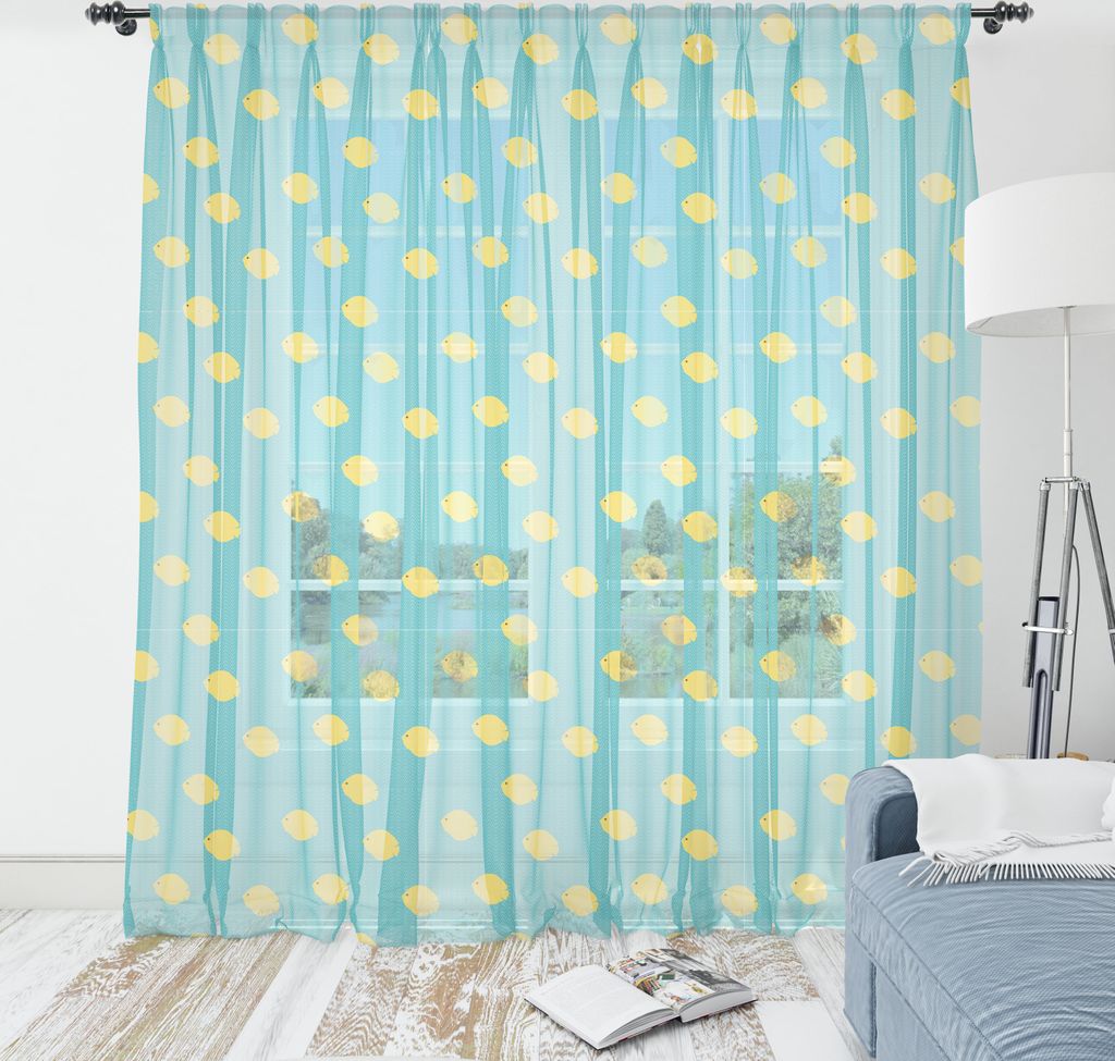 ABAKUHAUS Türkisblau Wandteppich, Die Wiederholung Schöne Tropic-Fisch-Muster auf Thin Line Waves, Wohnzimmer Schlafzimmer seidiges Satin Wandtuc...