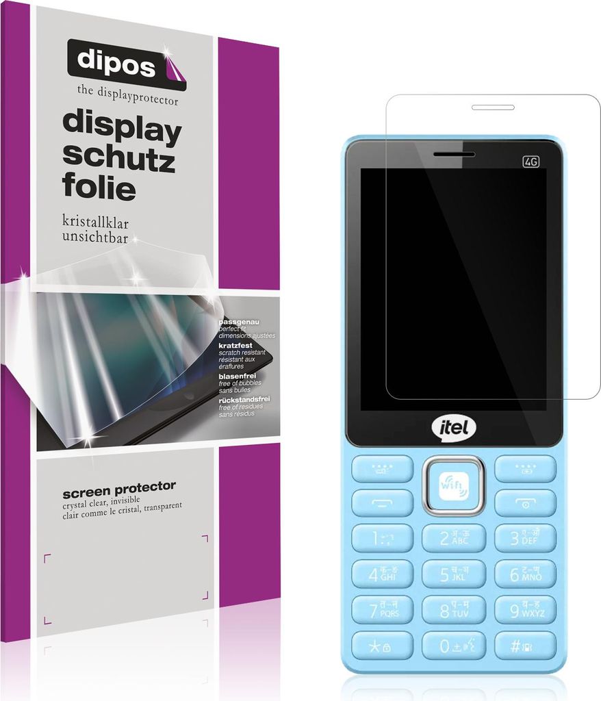 4x Schutzfolie für Itel Super Guru 4G Max klar Displayschutzfolie Folie Display Schutz dipos
