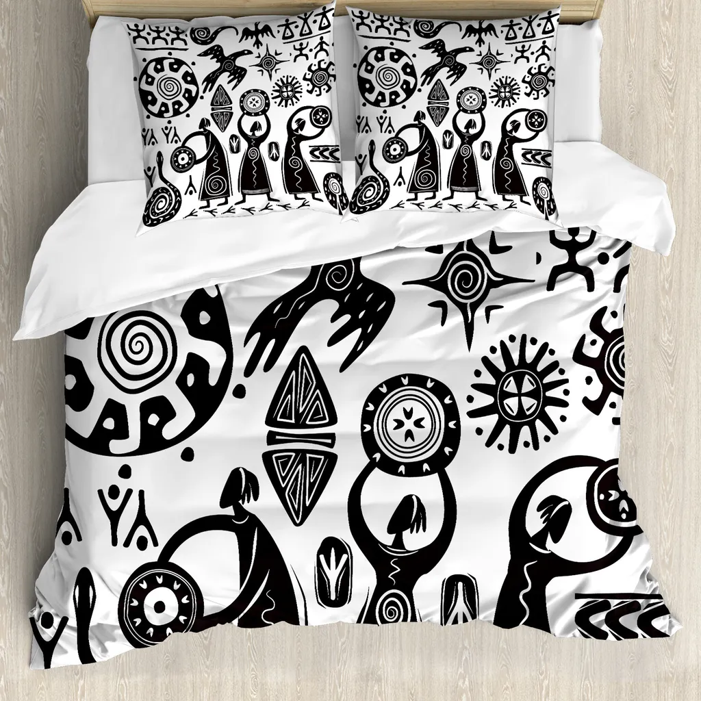 ABAKUHAUS Tribal Bedding Set: Microfibra Hi-Tech Antiacaro per Letto