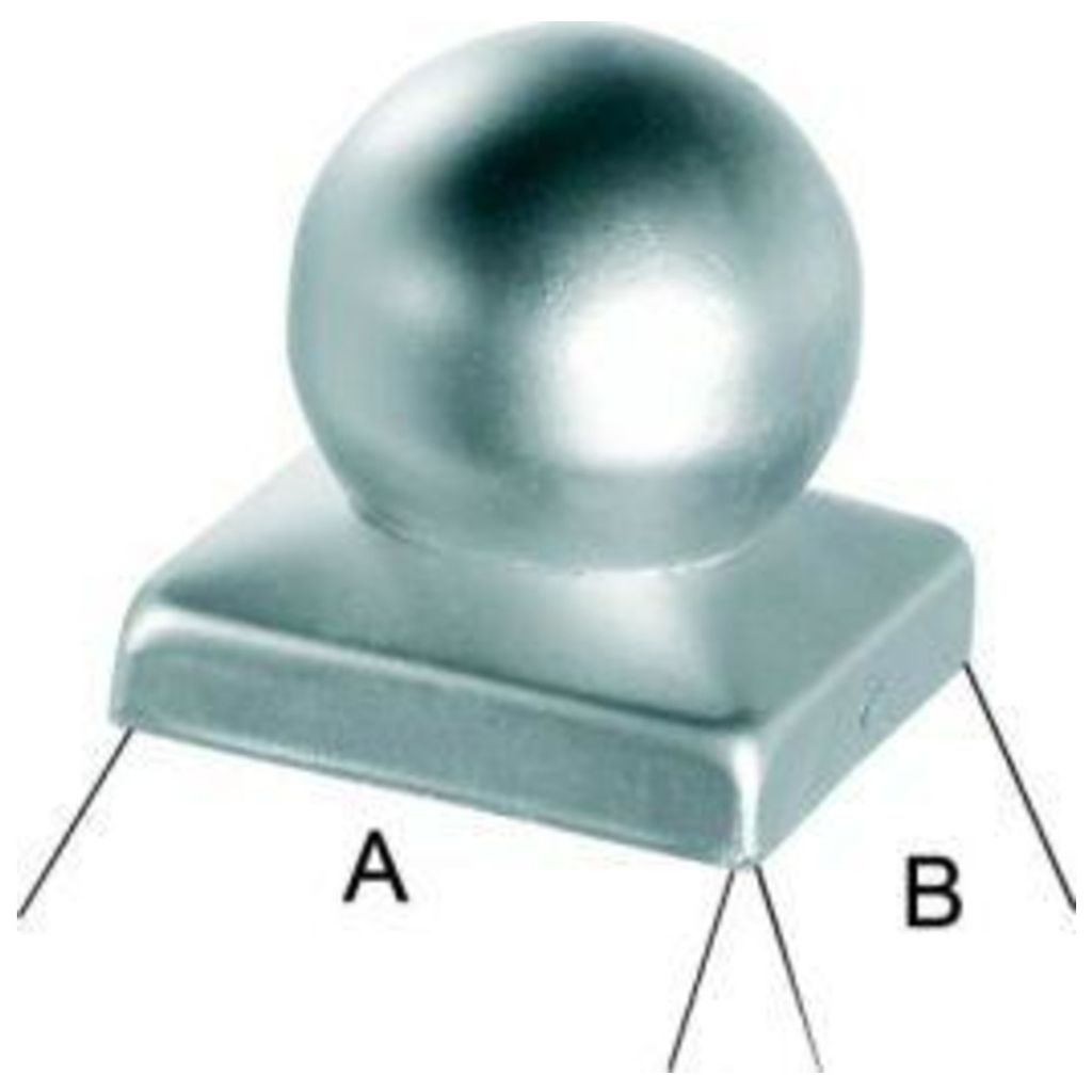 E/D/E Pfostenabdeckung A2 100 mit Kugel (Schutzkappen Pfostenkappen) B: 101 mm