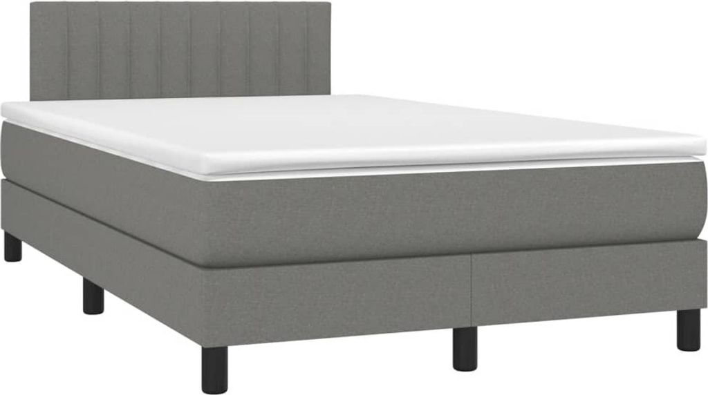 Maison Exclusive - Boxspringbett mit Matratze Dunkelgrau 120x190 cm Stoff