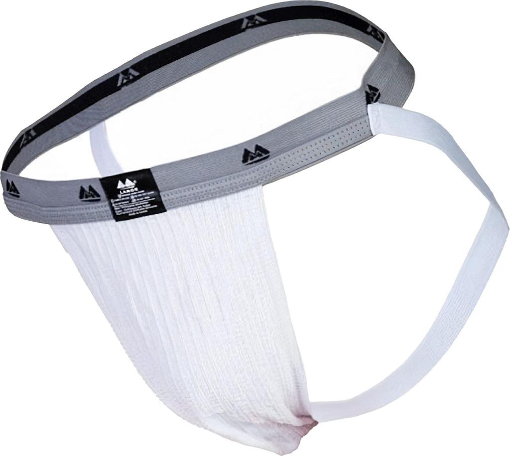 MM Sports The Original Swimmer/Jogger Jockstrap 1 inch White - Größe XL