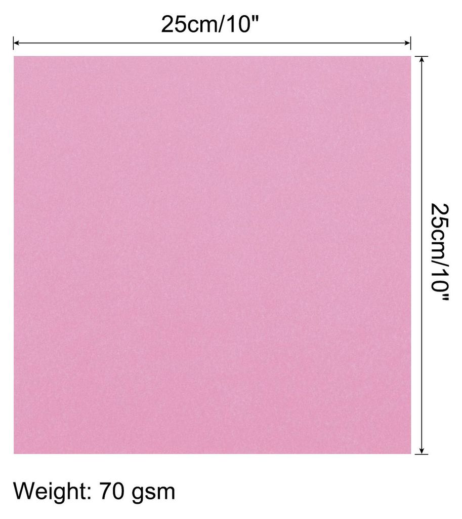 100 Blatt Origami-Papier beidseitig rosa 25 x 25 cm 70 g/m2 quadratisches Faltblatt fš¹r Kunsthandwerk, Anf?nger, Geschenkdekoration
