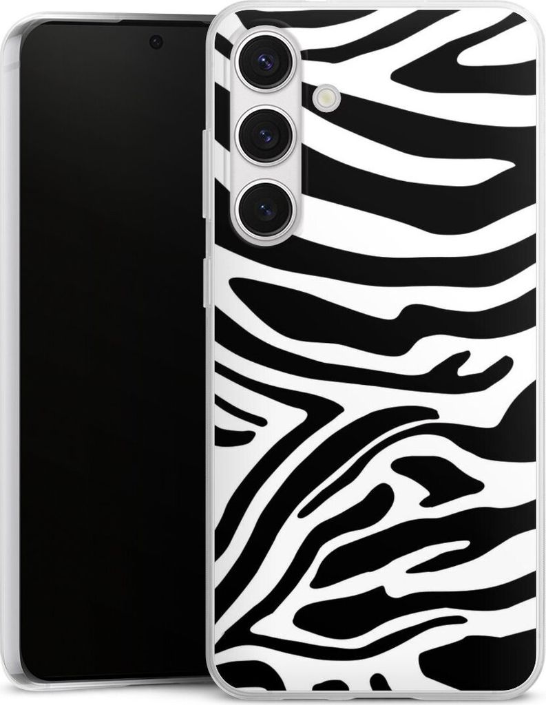 DeinDesign Slim Hülle für Samsung Galaxy S24+ Silikon Case Ultra Dünn Handyhülle Animal-Look Animalprint Zebra