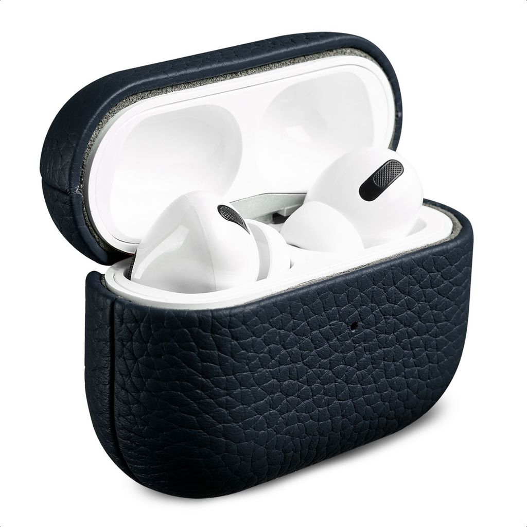 Accezz Echtes Leder Case AirPods Pro - Dunkelblau