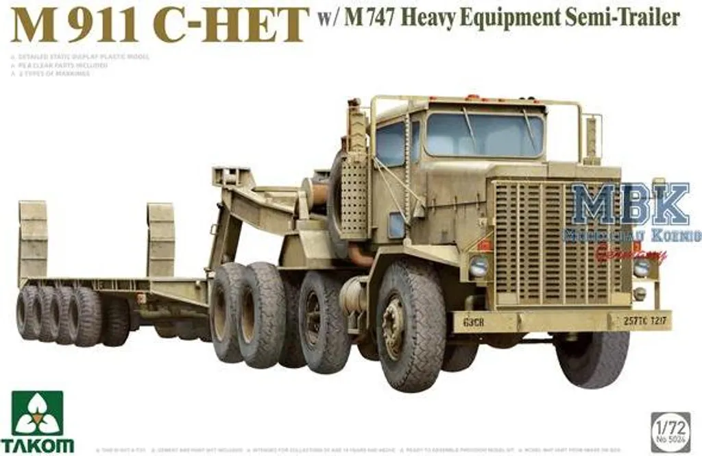 Kit M911 C-HET Takom 5024 avec Remorque M747 Détails Photodécoupe 1/35