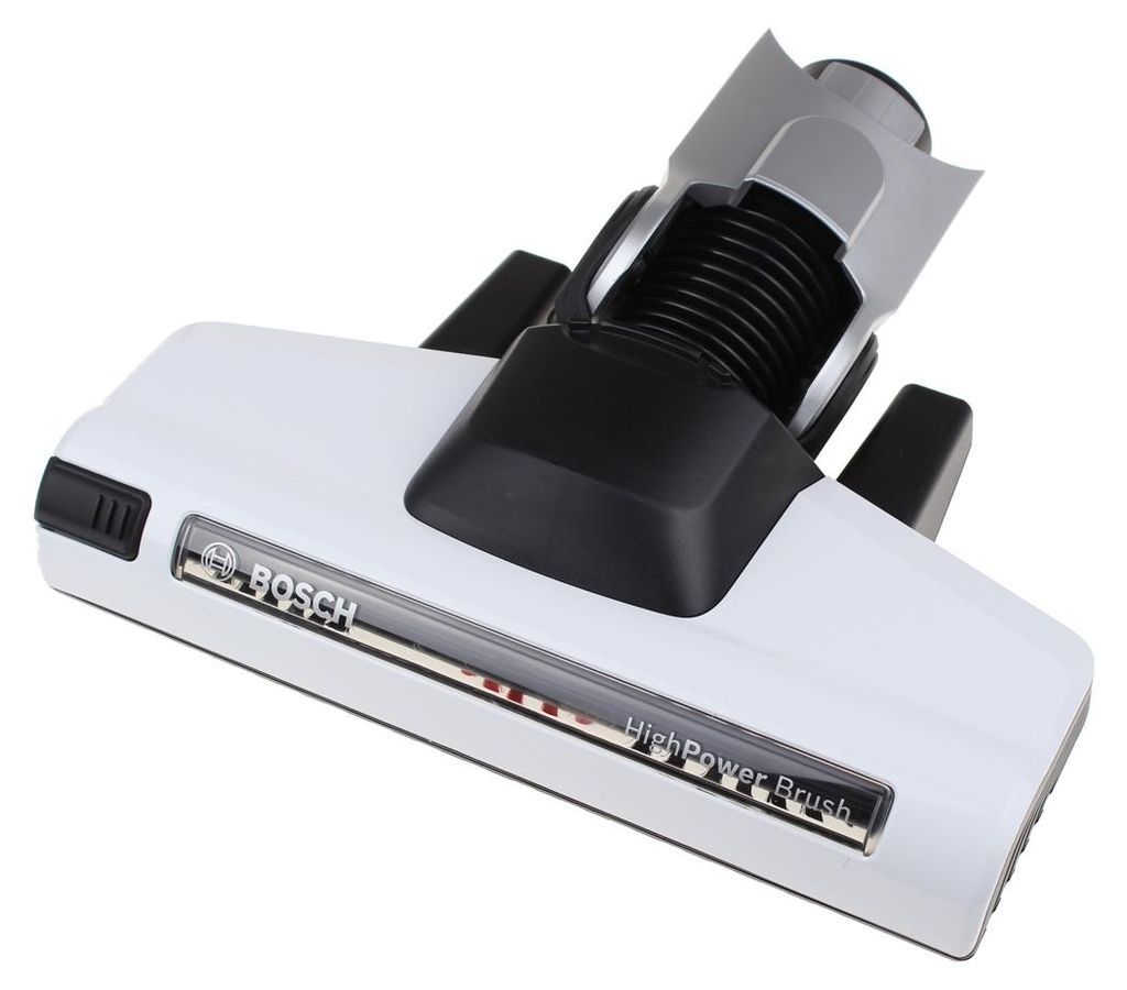 A white and black Bosch vacuum cleaner attachment is shown against a white background.