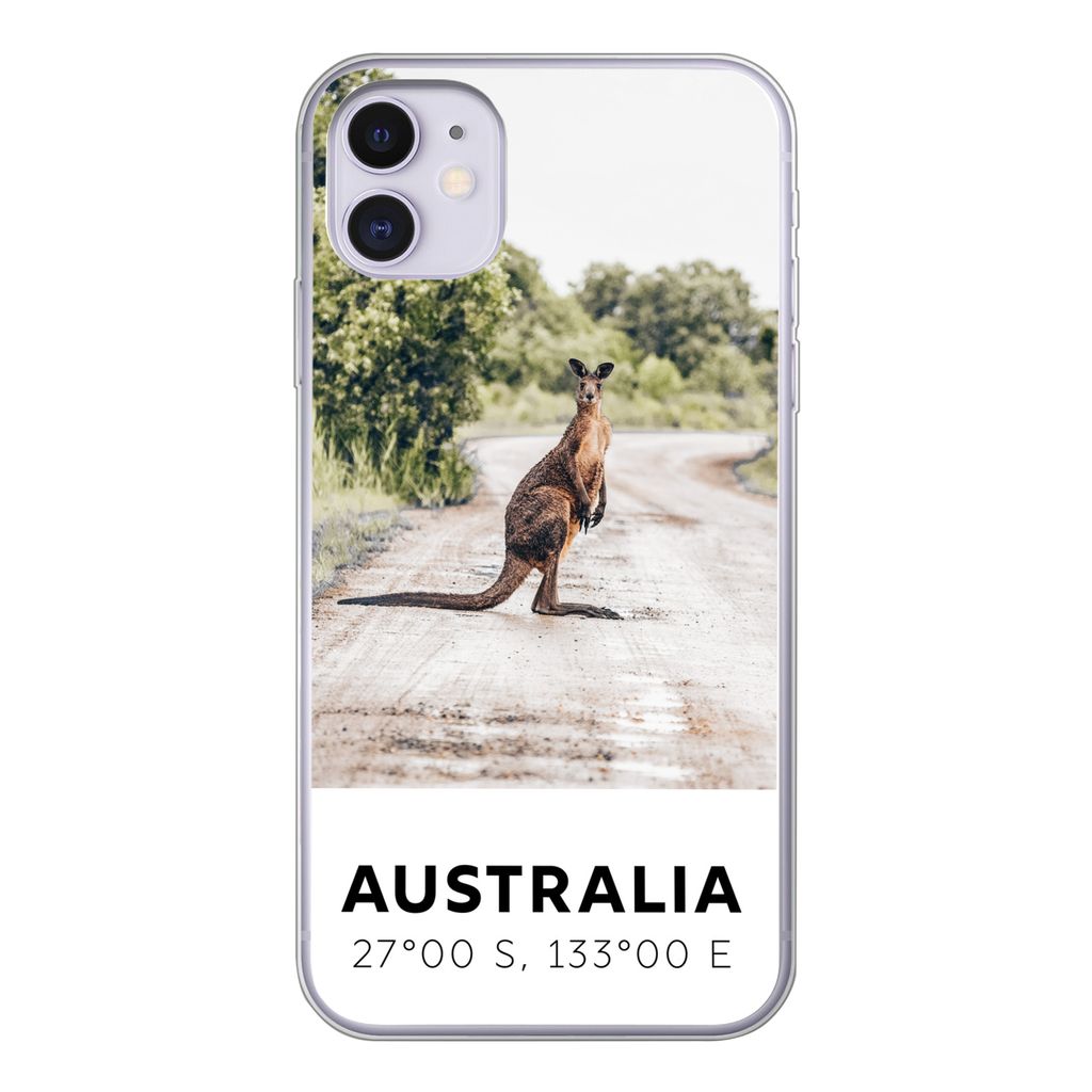 MuchoWow Handyhülle Schutzhülle Hülle für iPhone 11 Känguru - Australien - Tiere Silikon Softcase Handy Hülle - Handytasche