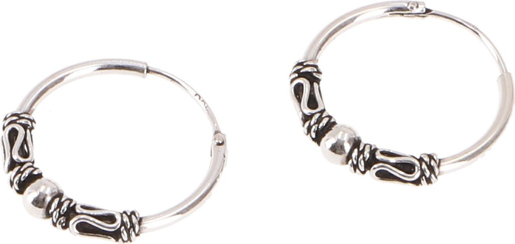 Ethno Ohrringe, Boho Silbercreolen, Creolen - 1,8 Cm/Model 9, Silber-Farben, SterlingSilber, Silberohrringe