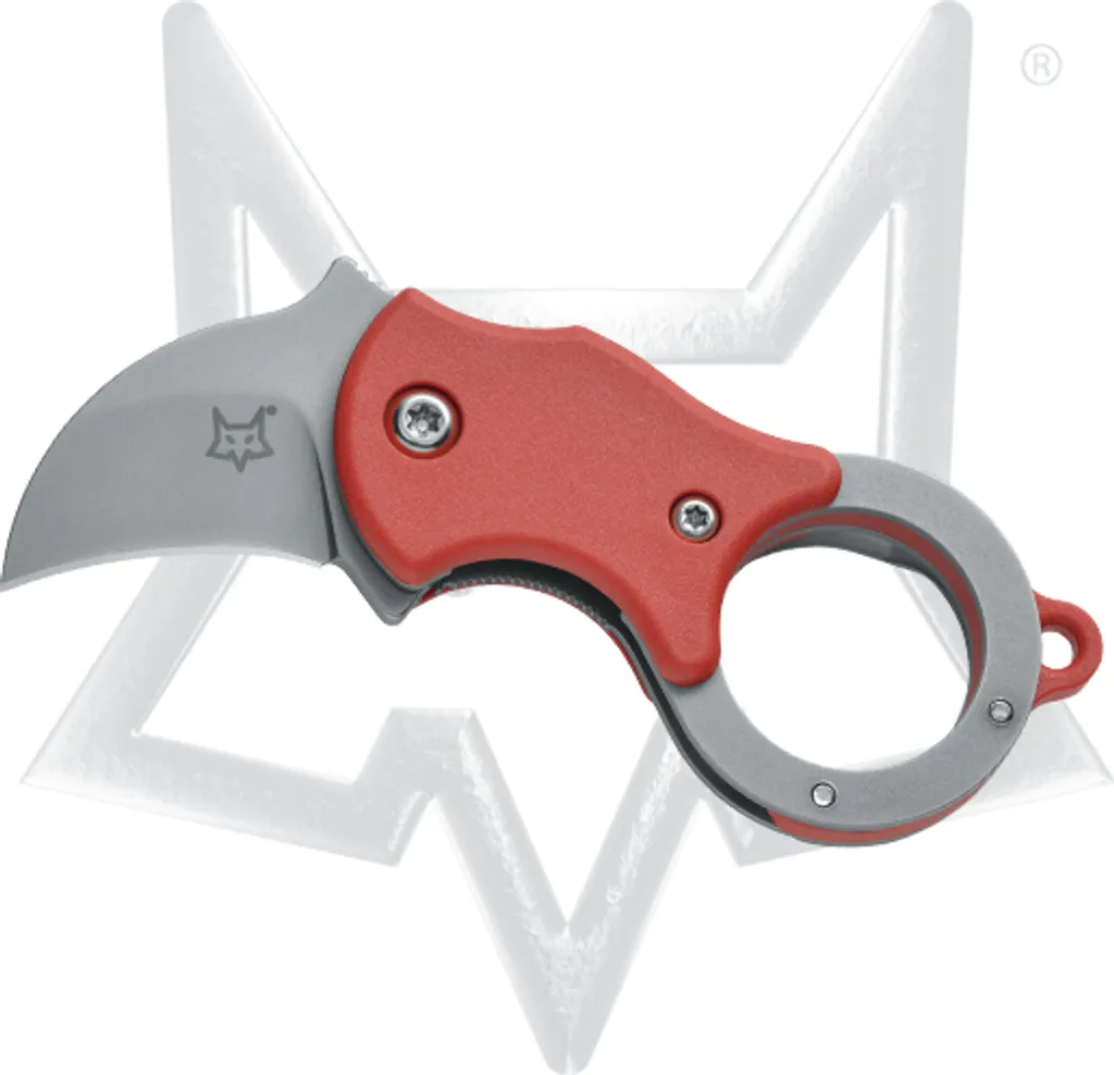 Karambit FOX Mini-Ka-Ka en Acier Inoxydable Sabbiato et Nylon Noir