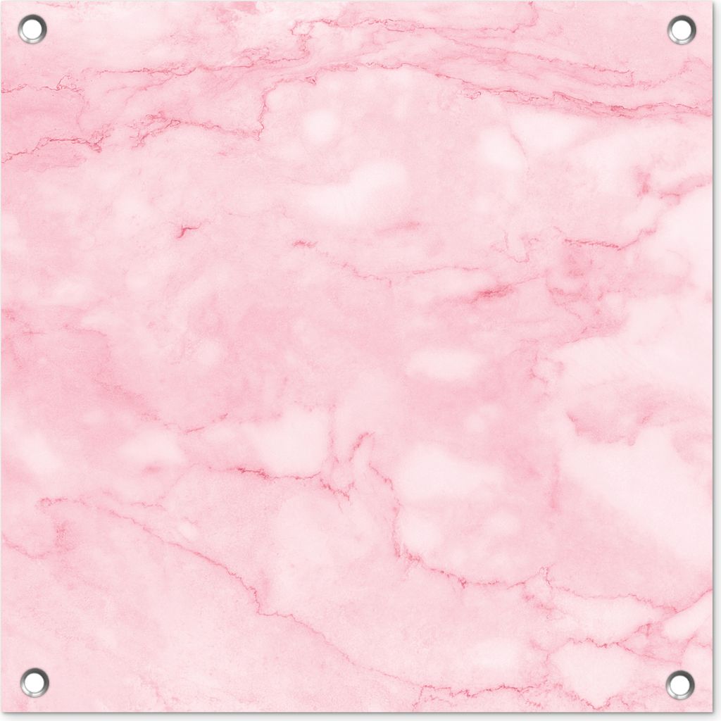 MuchoWow 50x50 cm Outdoor-Poster Gartendeko Sichtschutz Garten Poster für den Garten Marmor - Rosa - Textur - Schick