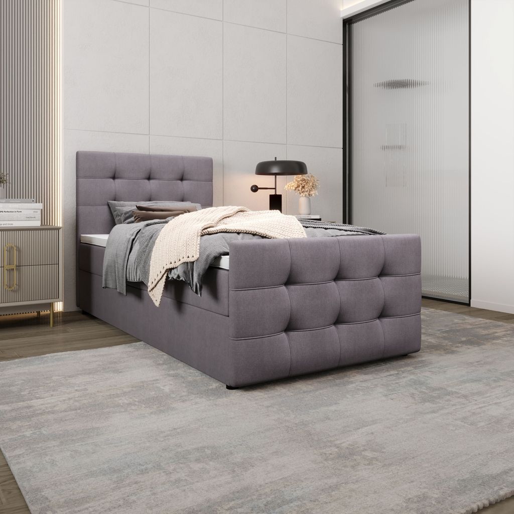 Kontinentales Bett 120x200 VASILISA 5 - grau